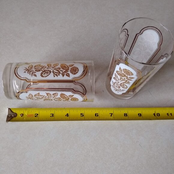 vintage 60s frosted floral highball glass x8 set - Picture 9 of 9